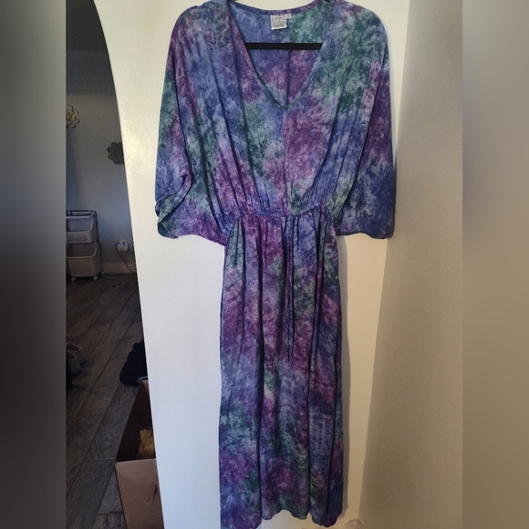 Multicolor Tie-Dye Maxi Dress One Size #40 - Picture 1 of 2
